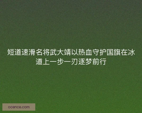 短道速滑名将武大靖以热血守护国旗在冰道上一步一刃逐梦前行