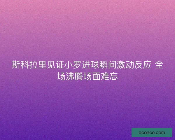 斯科拉里见证小罗进球瞬间激动反应 全场沸腾场面难忘